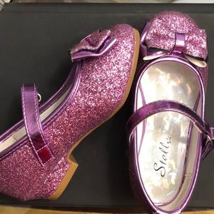 Toddler Purple Glitter Mary Jane Shoes-size 8